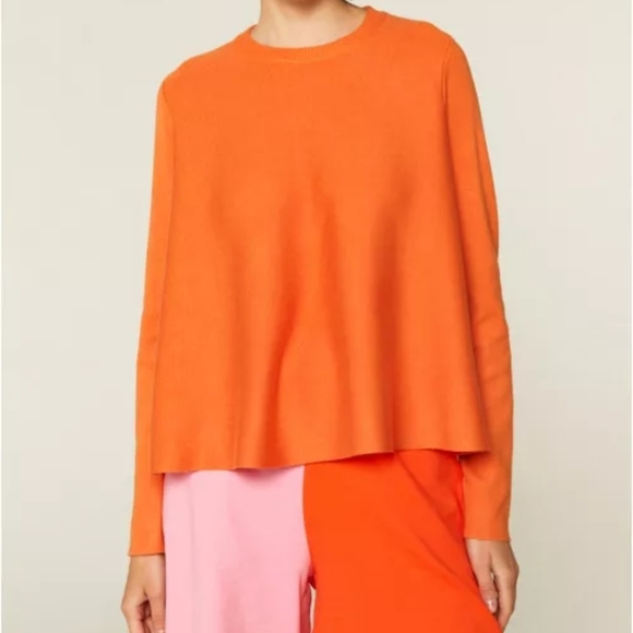 Compañia Fantastica Sweaters - NWT Compañia Fantastica Orange Knit Jumper Sweater A-line Small Cotton Viscose